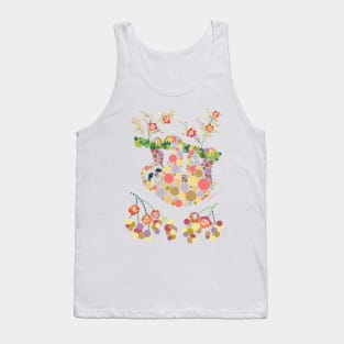 Pretty Sloth Animal Graphic Design Circles Dots Bubbles Tank Top